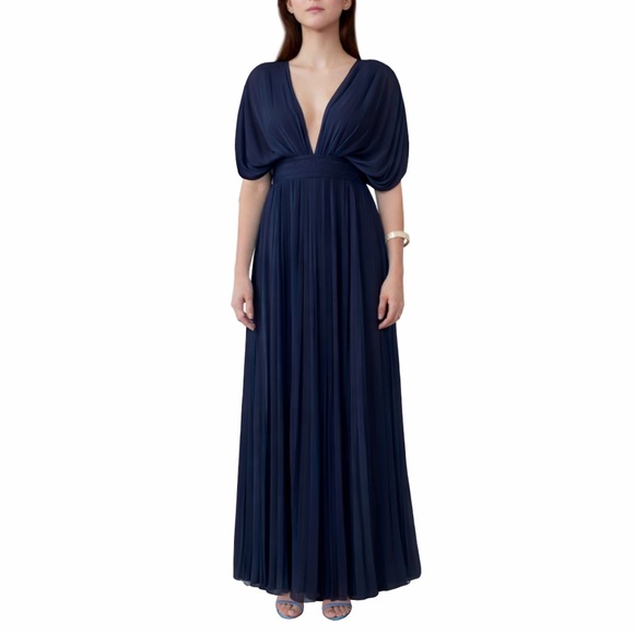 Fame and Partners Dresses & Skirts - NWT Fame and Partners Pleated Gown in Navy Blue